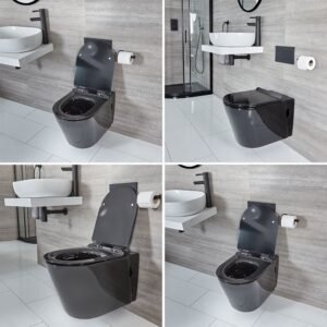 Toilet Hangend Rond Zwart | Nox