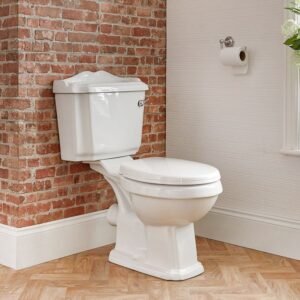 Duoblok Toilet Keramisch Klassiek Wit met Stortbak en Witte WC-Bril | Windsor