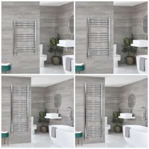 Handdoekradiator Gebogen Chroom | Kies de Afmeting | Kent