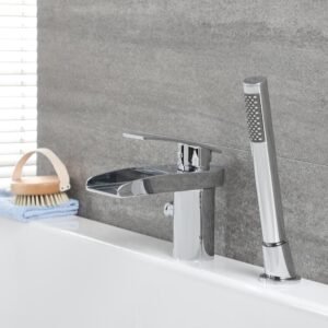 Badmengkraan 2-Gats met Waterval en Handdouche Chroom | Select