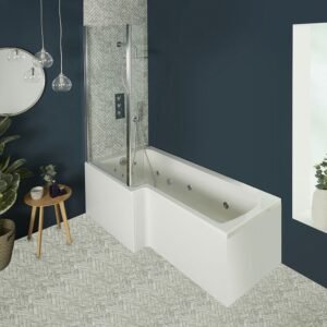 Whirlpool Vierkant Spa Douchebad met Badwand – Keuze Water- en Luchtjets, Afmetingen en Panelen | Sandford